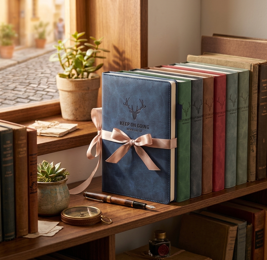 Premium Hardcover Ruled Journal Notebook - College Lined Notebooks with Thick No-Bleed Paper, Ribbons & Bookmark, Executive Notebook for Work, School, Office & Daily Writing