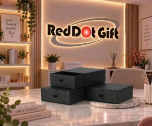 Red Dot Gift Black Gift Box H5x13x13cm,Gift Box, Cardboard Drawer Gift Boxes Small Gifts Box for Presents, Christmas, Wedding Party.