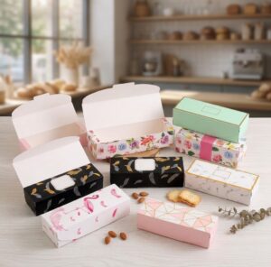 Thank You Rectangular Cardboard Bakery & Gift Boxes (21.5 x 7 x 5 cm)—Decorative Packaging Containers for Cookies, Biscuits, Chocolates & Cakes—Ideal Supplies for Weddings, Birthday Parties & Event Favors