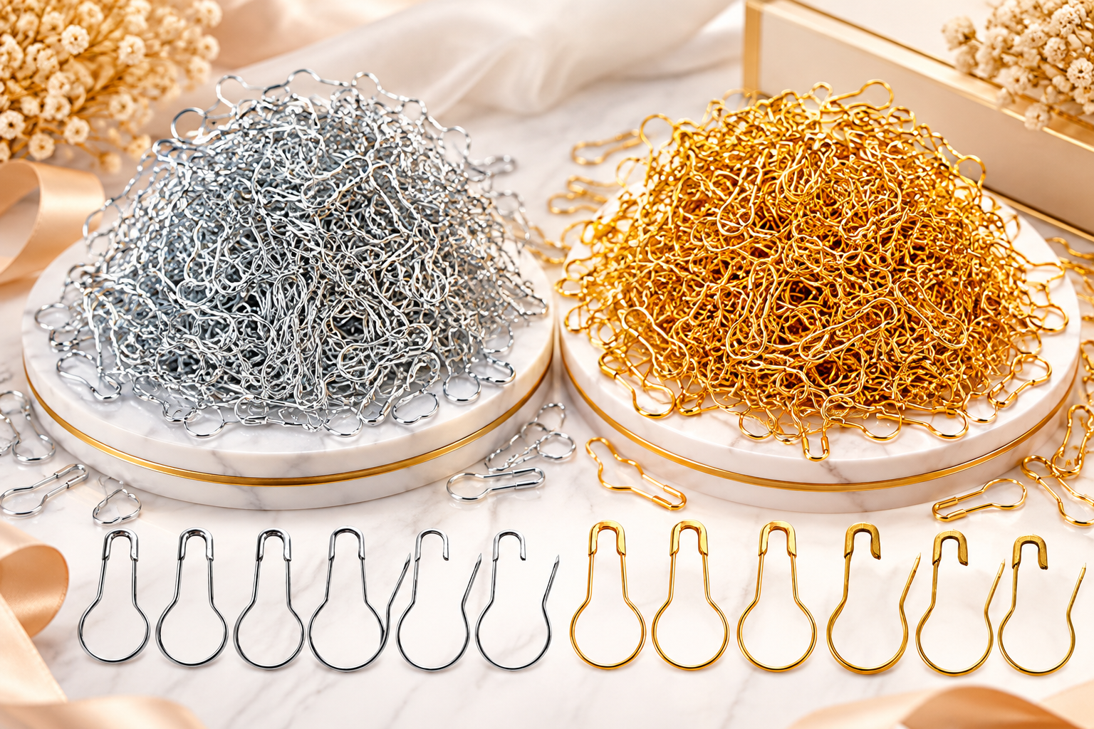 Red Dot Gift Small Safety Pins with Design (2-Color Options) – Durable Rust-Resistant Sewing Pins with Storage Box for Clothes, Quilting, and Arts & Crafts