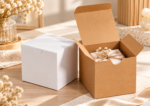 Red Dot Gift Boxes (7.6 x 7.6 x 7.6 cm, White & Kraft Color Options) – Easy Assemble Paper Gift Boxes with Lids for Crafting and Cupcake Packaging