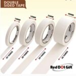 1 Pack 20 Yards (4size) Double Sided Tape for Crafts Multi-Size Double-Sided Adhesive Tape for Arts, Photography, Gift Box, Scrapbooking, Card Making, Paper Backing