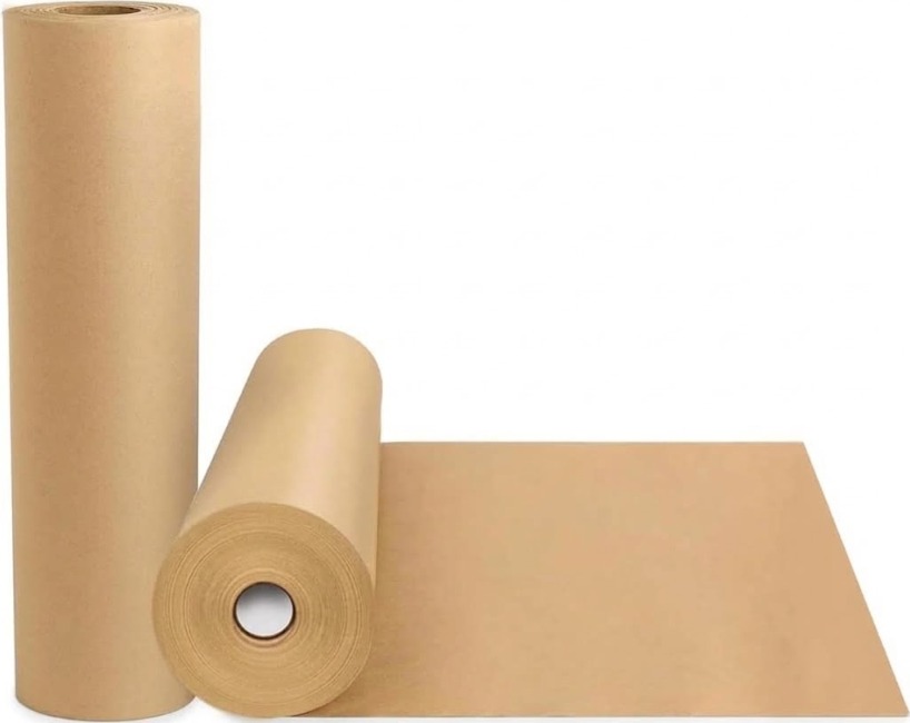 Kraft wrapping paper roll 2 colors 3 sizes natural recycled biodegradable paper