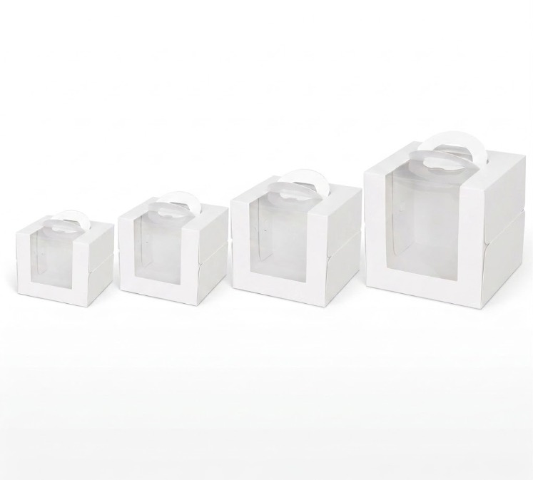 5-pack cake carrier with transparent window and cake boards