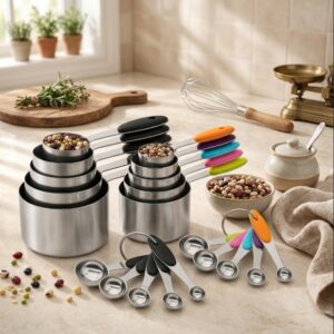 Stainless Steel Measuring Cups and Spoons 10-piece set