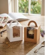 Single cupcake box with clear display window