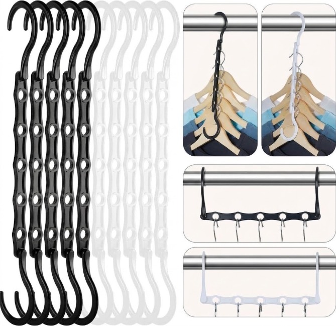 Space Saving Hangers 5-hole closet organizer