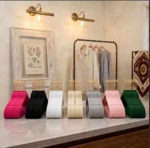 44cm Velvet Suit Hangers with 360 degree gold hooks
