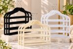 Four-layer velvet pants hangers with swivel hooks