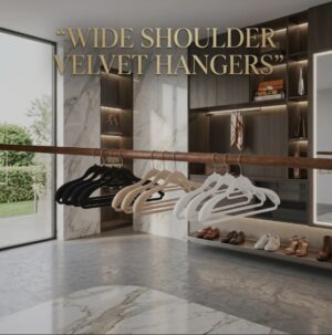 Wide shoulder velvet hangers with swivel hooks