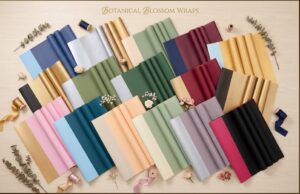 Two tone flower wrapping paper color combinations