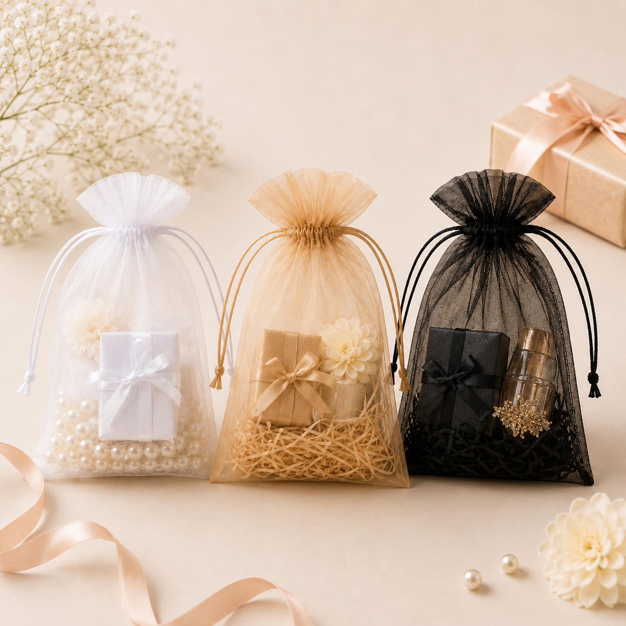 Drawstring Organza Pouches