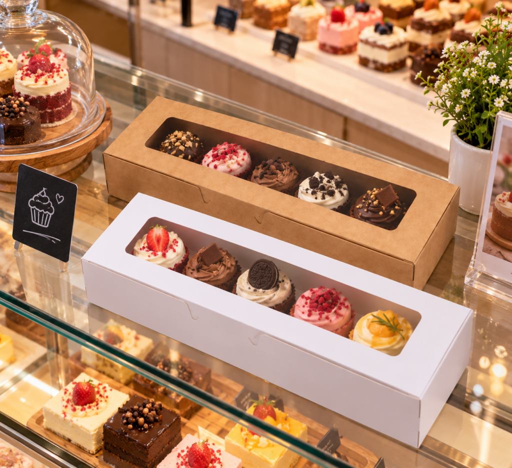 rectangular bakery boxes with clear display window