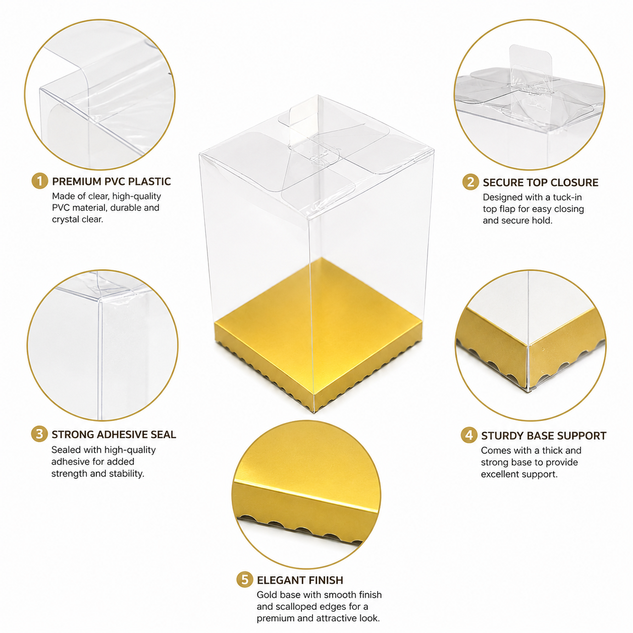 PVC Clear Plastic Favor Boxes – Transparent Gift Display Boxes for Candy, Cupcakes, Jewelry & Crafts – Premium Packaging for Wedding Favors, Parties & Celebrations - Image 6
