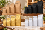 Red Dot Gift Coffee Bags with Valve (4-Size Options) – Flat Bottom Aluminum Foil Coffee Bean Storage Bags with Side Zipper