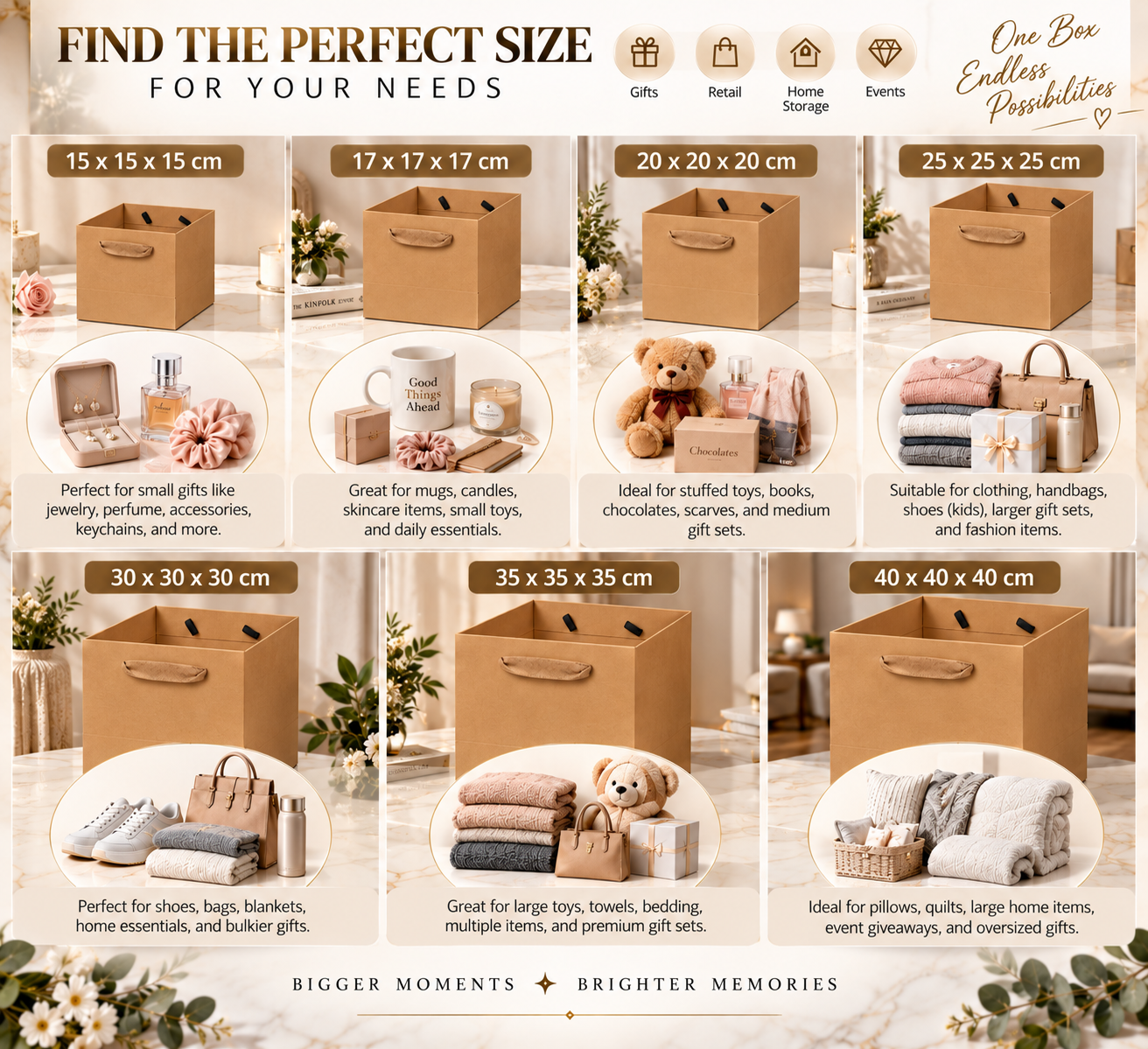 Red Dot Gift 250gsm Kraft Paper Shopping Bags with Ribbon Handles - Image 4