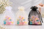 Pack Of 20 Pcs 30×40cm Drawstring Organza Pouches, (3 Color Available) Premium Jewelry Pouches, Party Festival Gift Pouches.