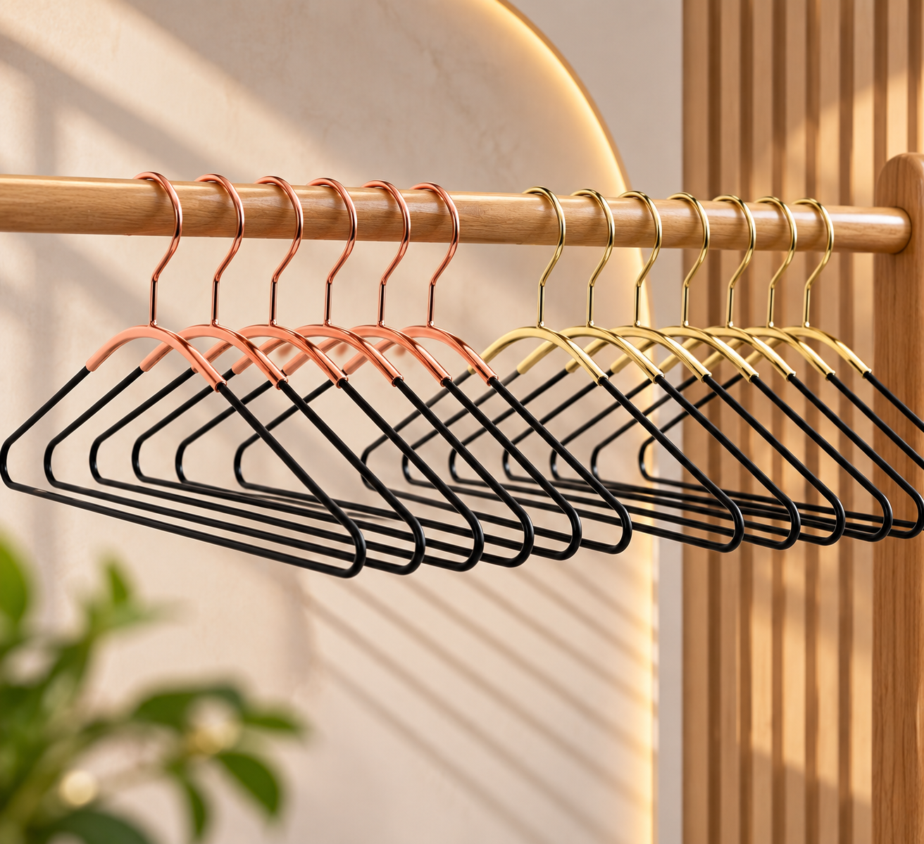 16.8 inch metal clothes hanger gold and black
