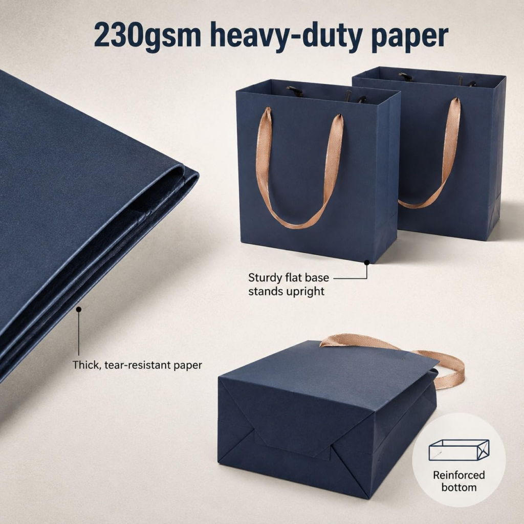 blue paper gift bags