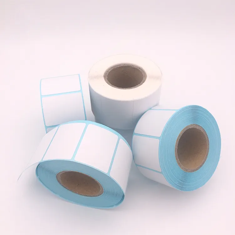 Blank white thermal shipping labels roll