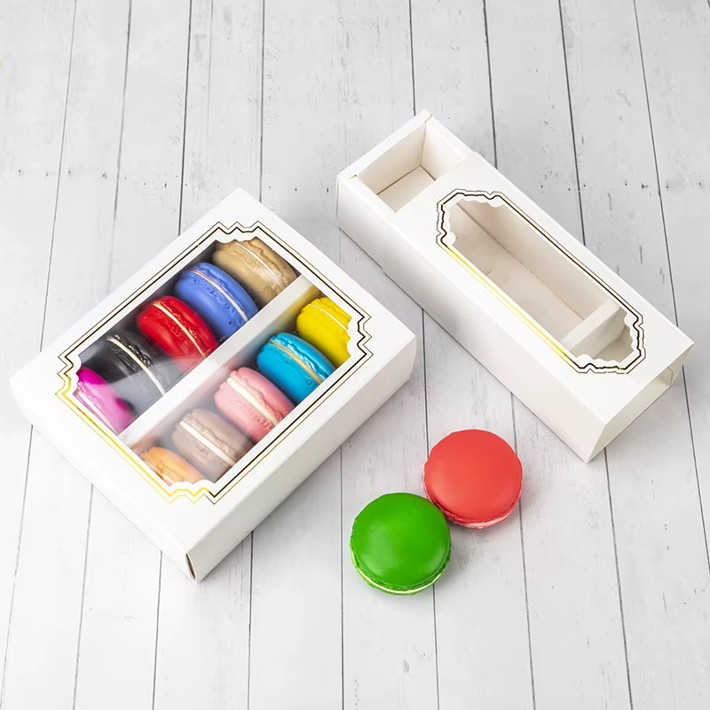 macaron boxes with clear display window