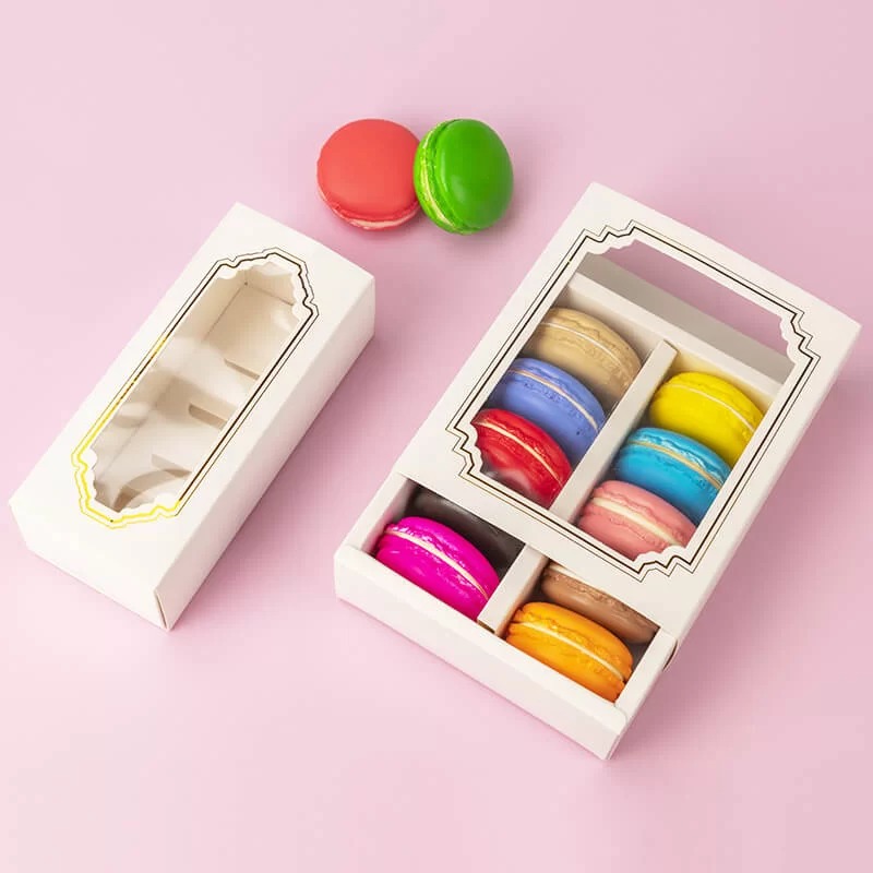 macaron boxes with clear display window