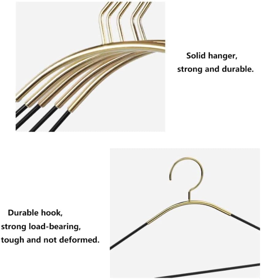 16.8 inch metal clothes hanger gold and black