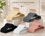 Premium Velvet Hangers with 360-Degree Swivel Rose Gold Hooks (42cm) – Ultra-Slim Space-Saving Non-Slip Heavy-Duty Clothes Hangers for Suits, Shirts, Coat & Dresses