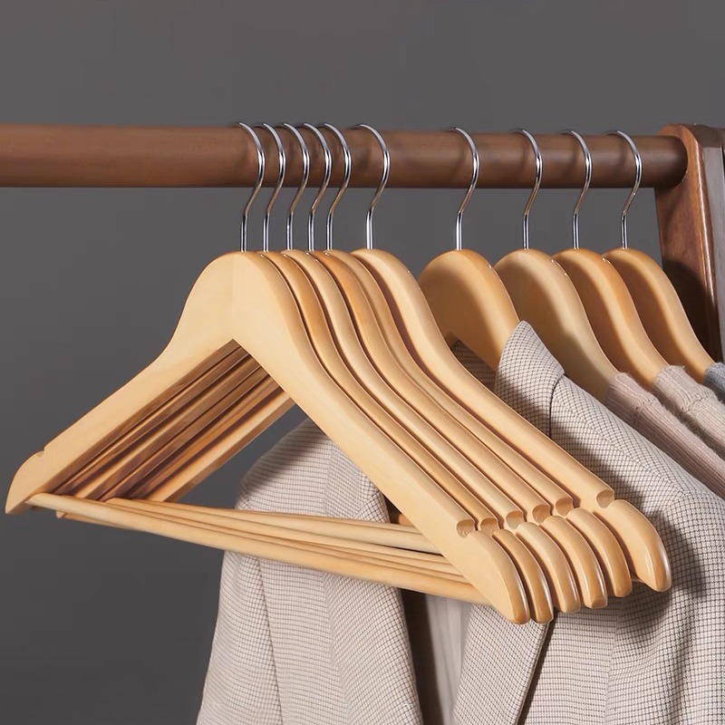 premium wooden coat hangers with 360 degree swivel hook