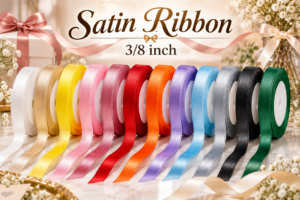 Red Dot Gift Satin Ribbon (13 Color Options, 5/8 Inch x 25 Yards) – Classic Single-Sided Silk Satin Ribbon Roll for Gift Boxes, Bakery Packaging, Flower Bouquets, Bow Making, and Craft Decorations