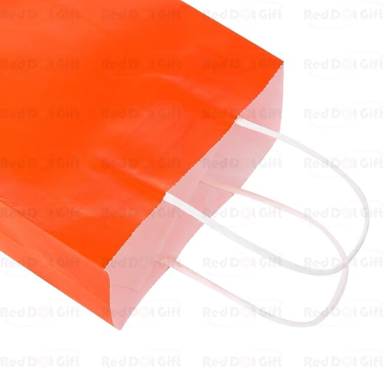 Red Dot Gift Pack of 24 Mixed Color Kraft Paper Gift Bags (H21 x L15 x D8cm, Assorted Vibrant Shades) – Premium Retail Shopping Bags Featuring Sturdy Handles for Birthdays, Mother’s Day, Baby Showers, and Weddings - Image 3