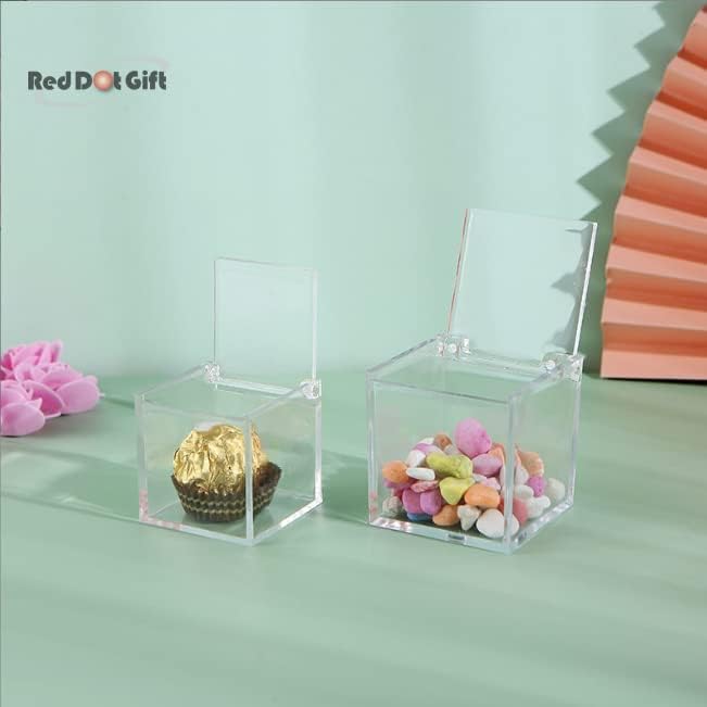 Red Dot Gift Crystal Acrylic Box (2 Size Options)—Transparent Clear Square Containers Featuring Secure Lids for Giveaways, Party Favors, Small Gifts, and Event Souvenirs - Image 6