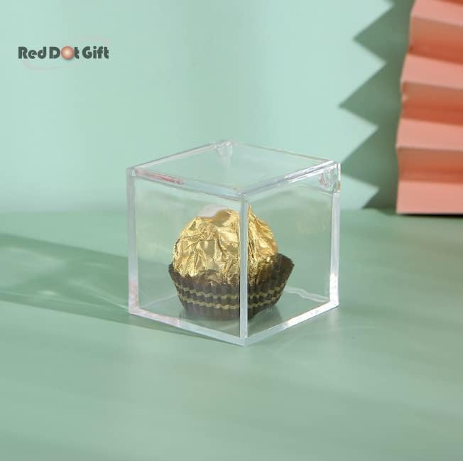 Red Dot Gift Crystal Acrylic Box (2 Size Options)—Transparent Clear Square Containers Featuring Secure Lids for Giveaways, Party Favors, Small Gifts, and Event Souvenirs - Image 4