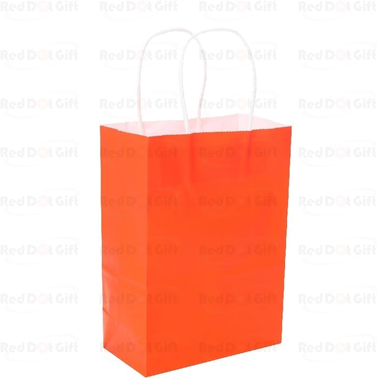 Red Dot Gift Pack of 24 Mixed Color Kraft Paper Gift Bags (H21 x L15 x D8cm, Assorted Vibrant Shades) – Premium Retail Shopping Bags Featuring Sturdy Handles for Birthdays, Mother’s Day, Baby Showers, and Weddings - Image 10