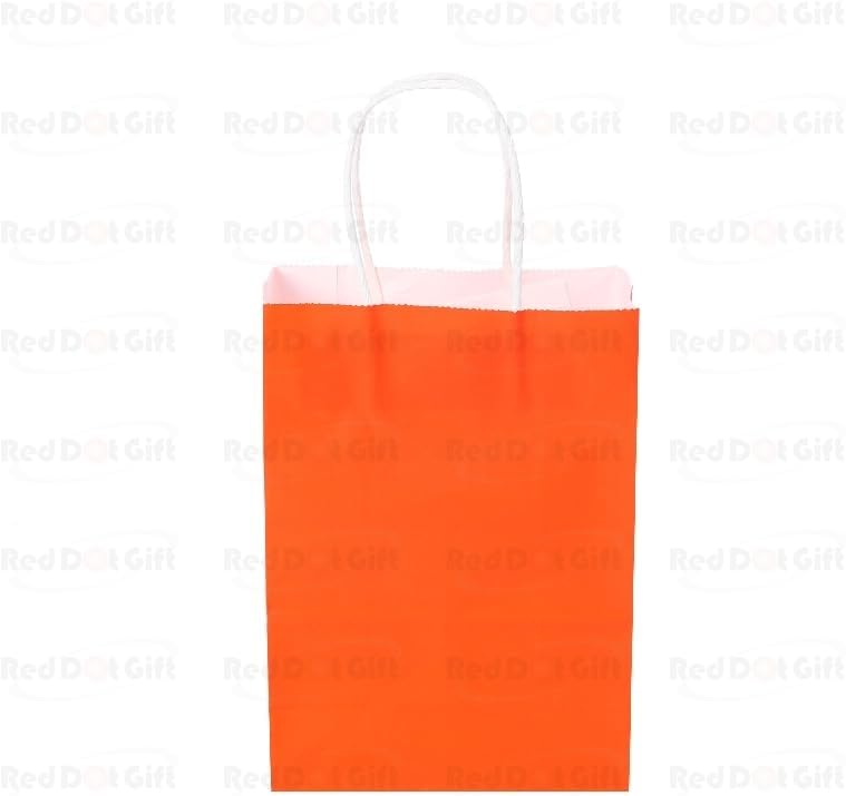 Red Dot Gift Pack of 24 Mixed Color Kraft Paper Gift Bags (H21 x L15 x D8cm, Assorted Vibrant Shades) – Premium Retail Shopping Bags Featuring Sturdy Handles for Birthdays, Mother’s Day, Baby Showers, and Weddings - Image 8