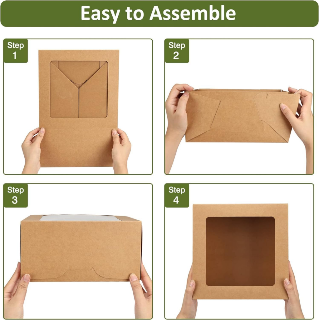 Kraft bakery box with cake board