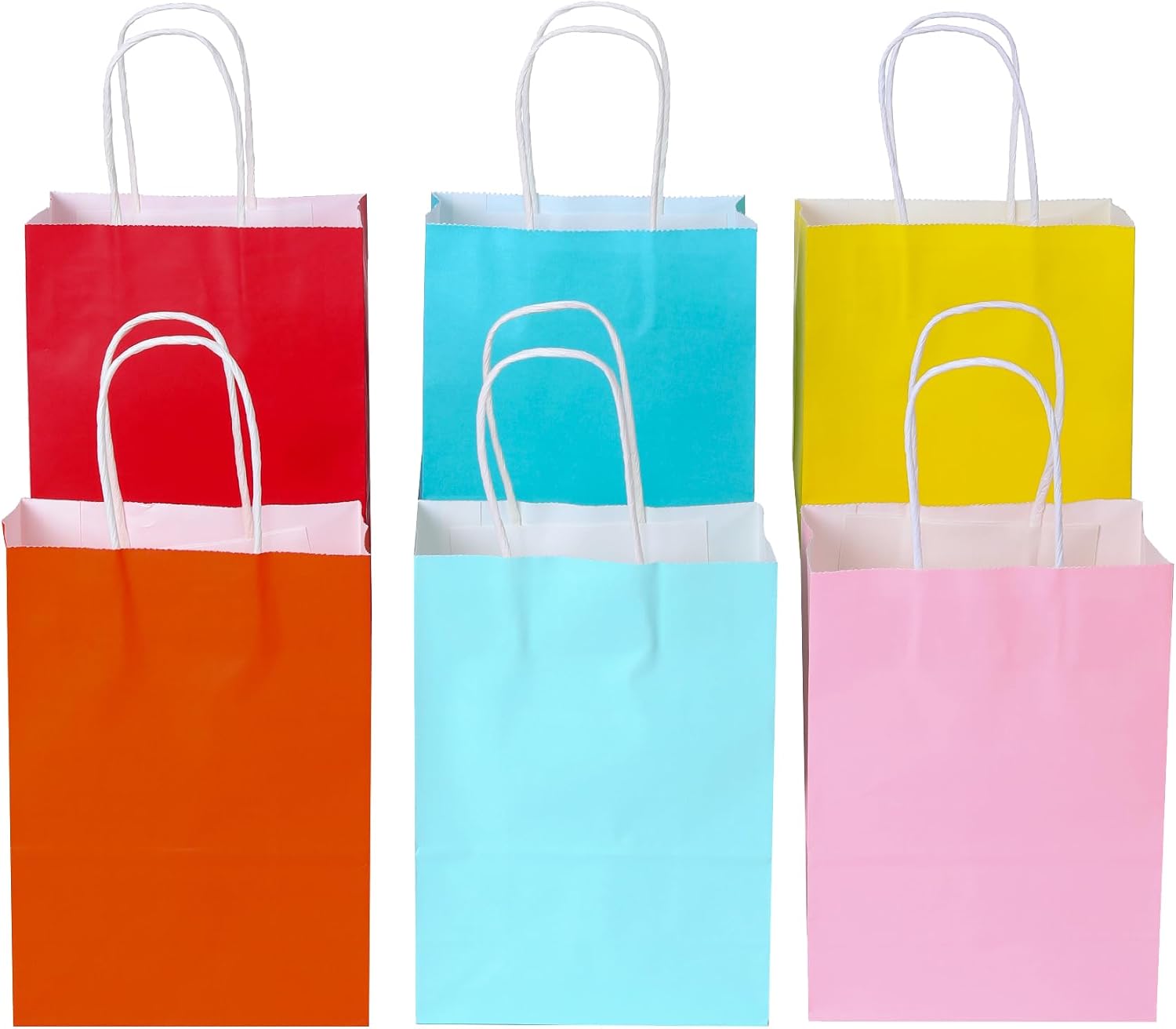 mixed color kraft paper gift bags 24 pack