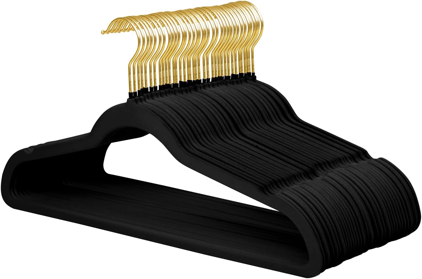 44 cm GoldHook Velvet Suit Hangers with 360 Swivel Gold Hook, Non-Slip Felt Hangers, Ultra-Slim Space-Saving Clothes Hangers, and Sturdy Coat Hangers. - Image 8