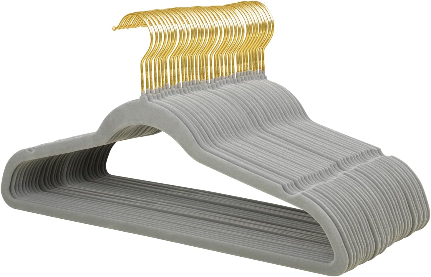 44 cm GoldHook Velvet Suit Hangers with 360 Swivel Gold Hook, Non-Slip Felt Hangers, Ultra-Slim Space-Saving Clothes Hangers, and Sturdy Coat Hangers. - Image 5