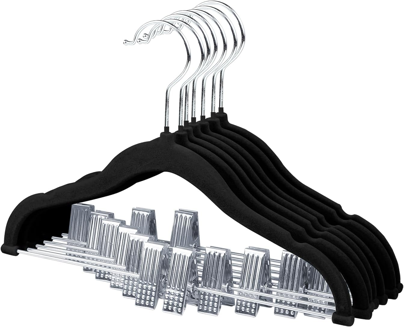Baby Velvet Hangers 11.8'' with Movable Clips, Non-Slip Kids Clothes Hangers, Ultra-Thin Space-Saving Children's Felt Hangers for Shirts, Pants, Dresses, Skirts, and Jackets - Image 9