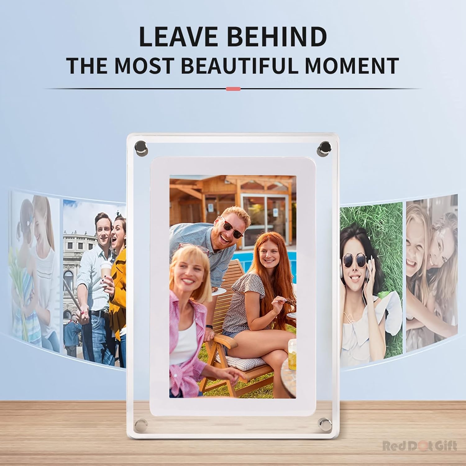 Red Dot Gift Digital Video Frame - 3 Sizes, Acrylic, 8GB Memory, Battery Operated - Perfect for Home Decor and Heartfelt Gifts - Image 4
