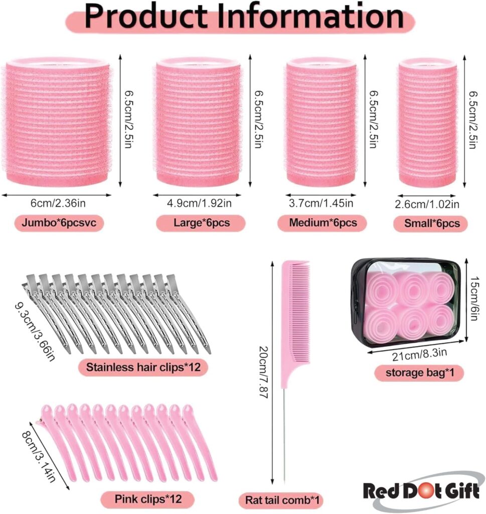Heatless Hair Rollers 50-piece curl set