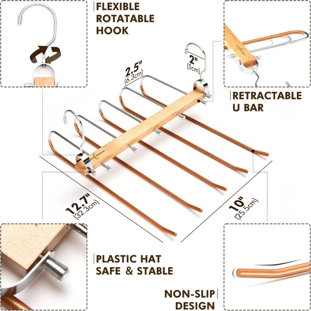 Wooden Pants Hangers for closet organization