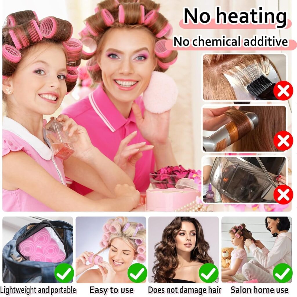 Heatless Hair Rollers 50-piece curl set