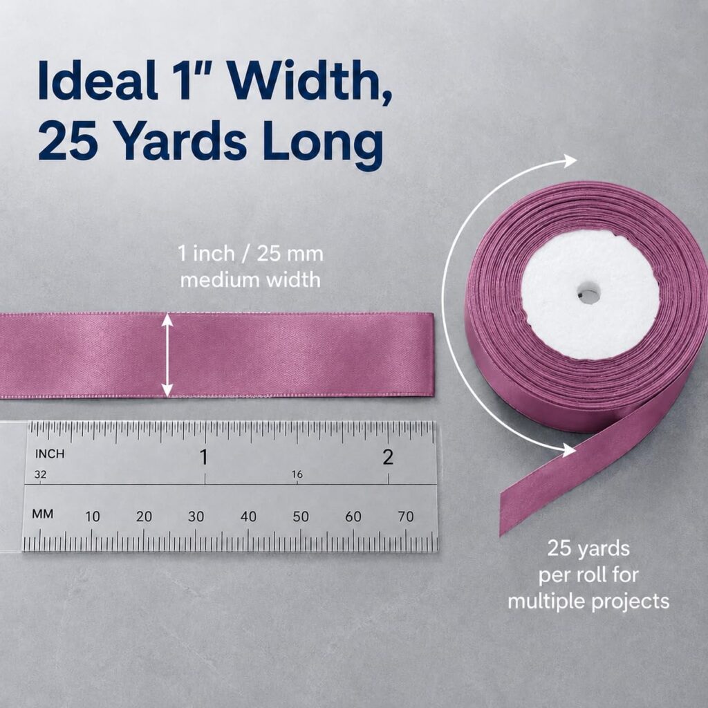 1 Inch Satin Ribbon 25 Yards roll