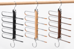 Red Dot Gift Wooden Pants Hangers (3 Color Options, Space-Saving Multi-Functional Design) – Non-Slip Multi-Tier Jeans and Slack Racks for Ultimate Closet Organization