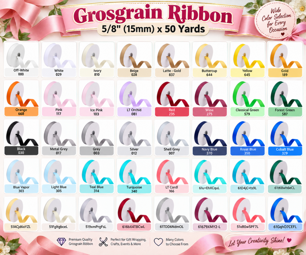 Grosgrain Ribbon 15mm for gift wrapping