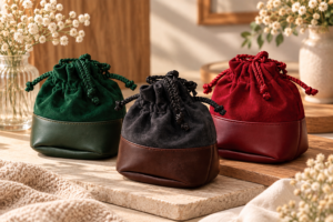 Velvet pouch circle