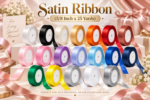 Red Dot Gift Satin Ribbon (5/8 Inch x 25 Yards) – Classic Single-Sided Silk Satin Ribbon Roll for Gift Boxes, Bakery Packaging, Flower Bouquets, Bow Making, and Craft Decorations