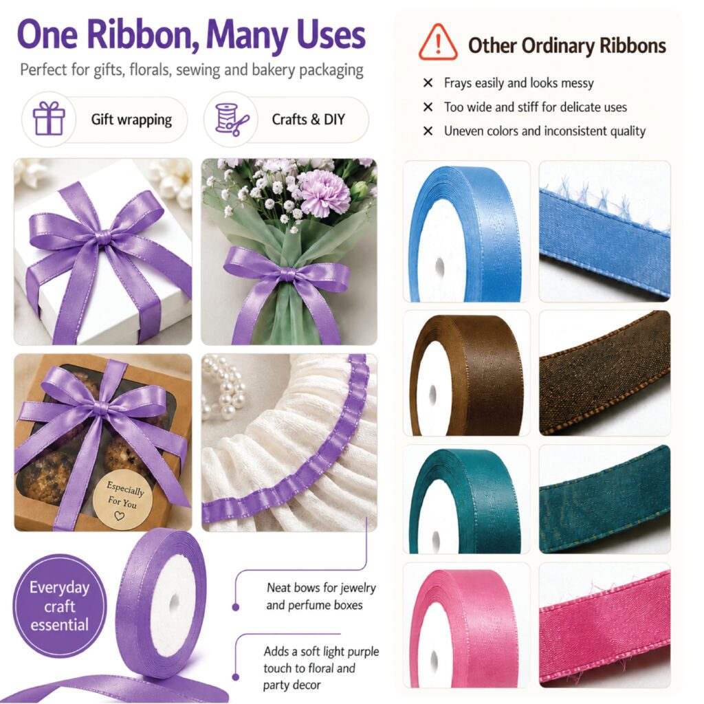 satin ribbon for gift boxes and bows